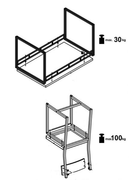 Set masa din MDF si metal + 6 scaune Bolivar